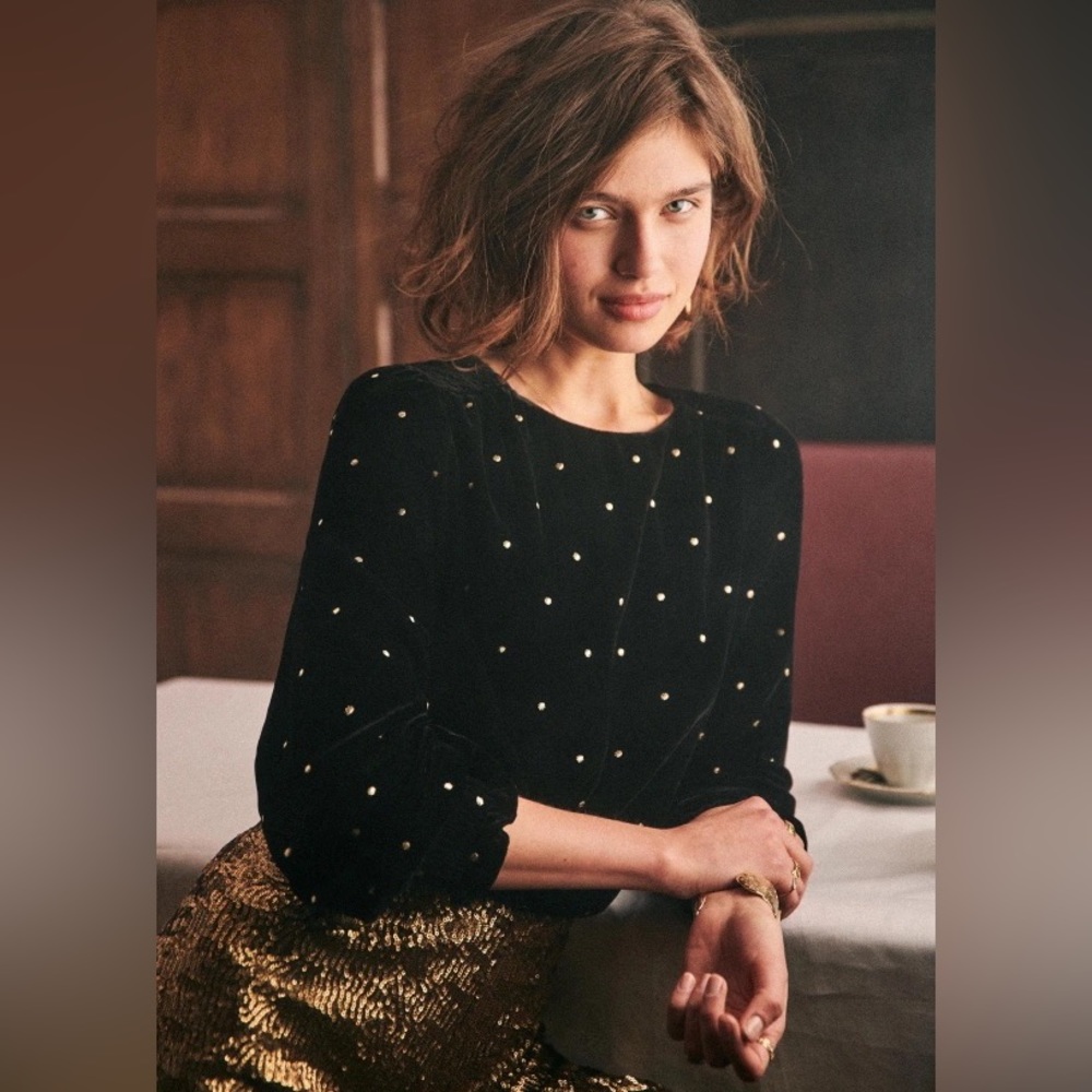 SEZANE Maelis Velvet Blouse